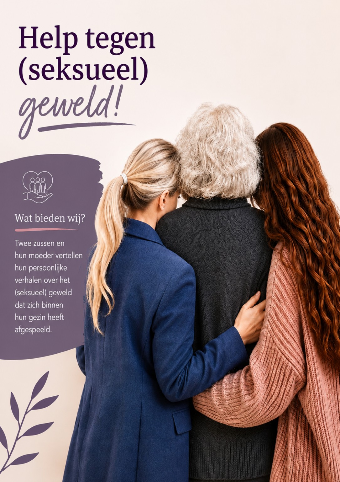 Drie vrouwen die samen steun en verbondenheid uitbeelden